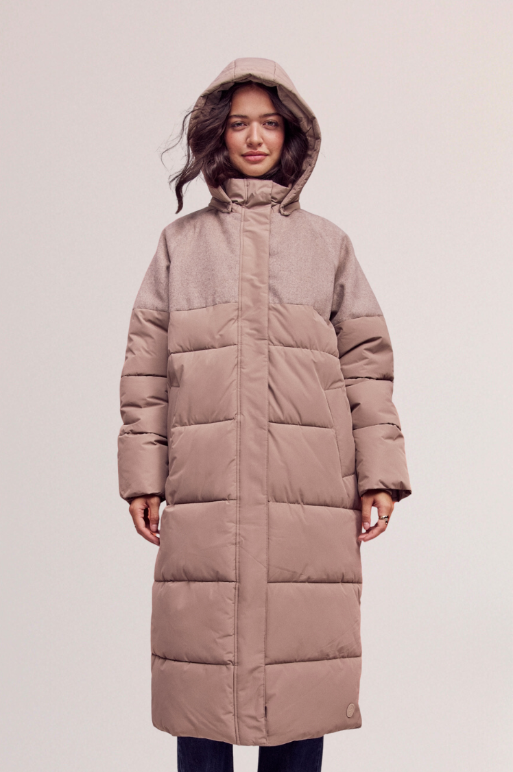 NUWILLOW LONG COAT - Taupe Gray