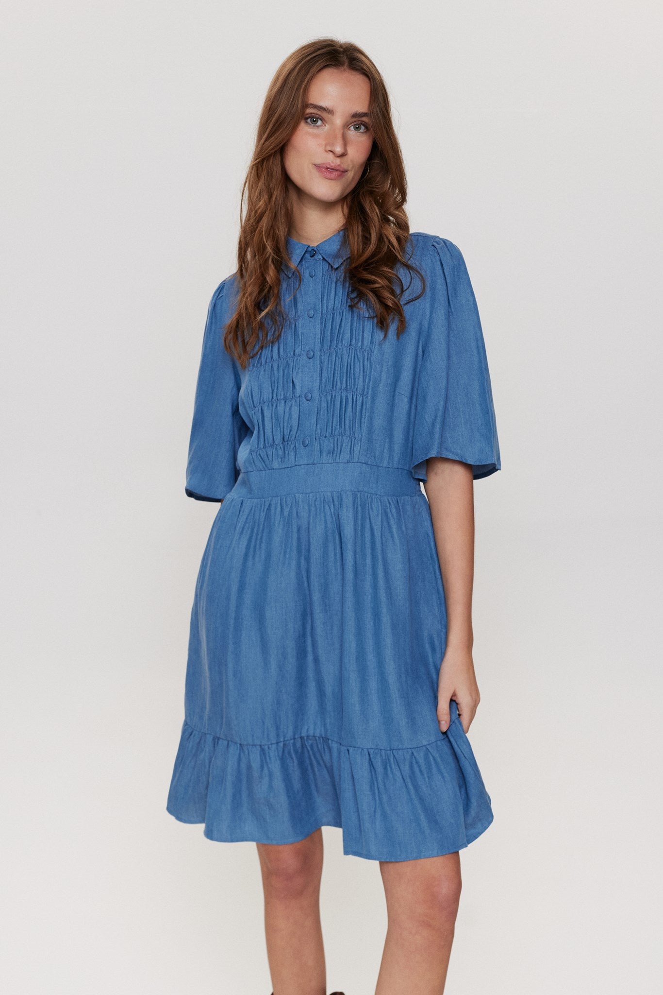 Vinori S S Shirt Dress Noos Medium Blue Denim