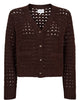 NURIETTE DOT POINTELLE CARDIGAN - Black Coffee